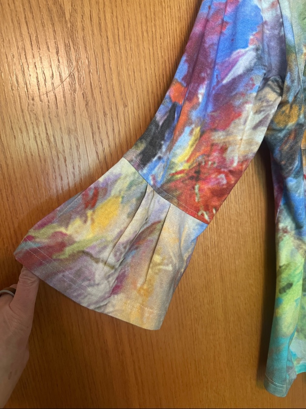 Parsley & Sage Multicolor Watercolor Print Jacket in Blue, Green & Yellow - Picture 4 of 6